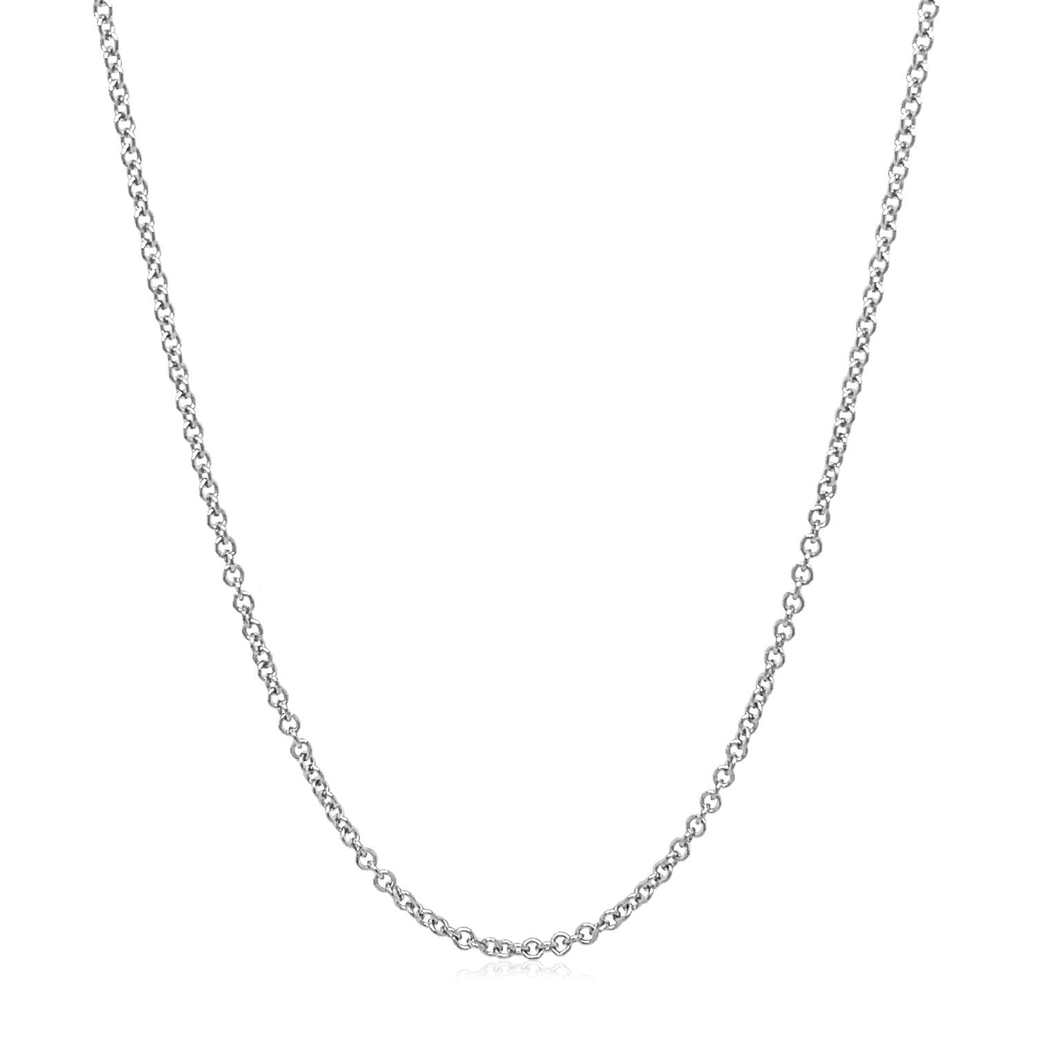 14k White Gold Round Cable Link Chain 1.5mm Bids.com