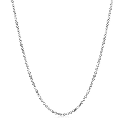 14k White Gold Round Cable Link Chain 1.5mm Bids.com