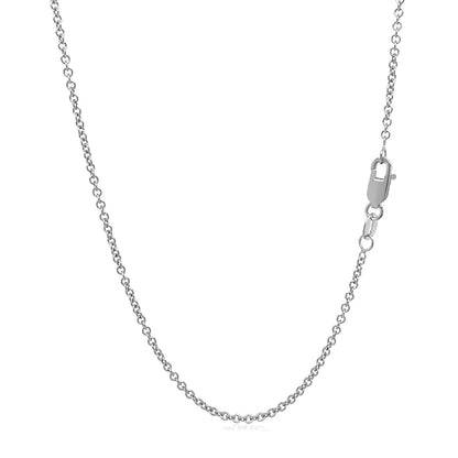 14k White Gold Round Cable Link Chain 1.5mm Bids.com