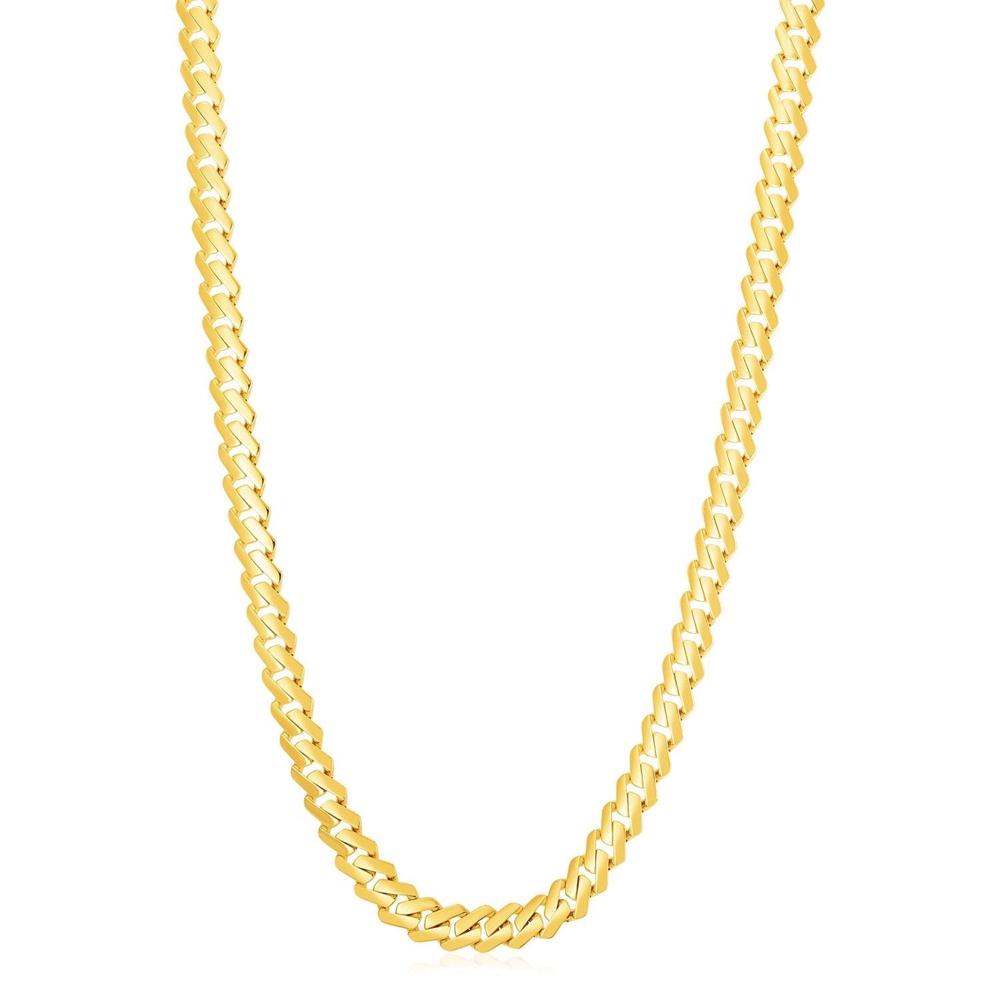14k Yellow Gold High Polish Modern Lite Edge Chain (8.0mm) Bids.com