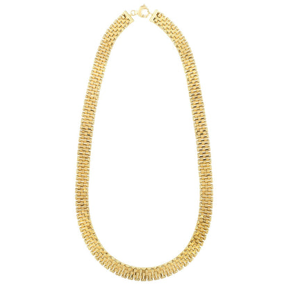 14k Yellow Gold Faceted Panther Link Chain Necklace Bids.com