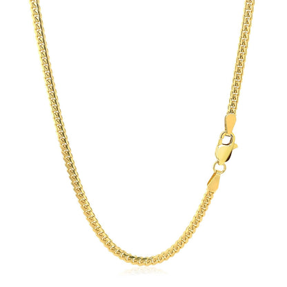 2.6mm 14k Yellow Gold Classic Solid Miami Cuban Chain Bids.com