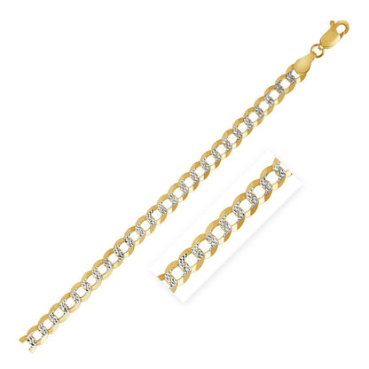 3.2 mm 14k Two Tone Gold Pave Curb Chain Bids.com