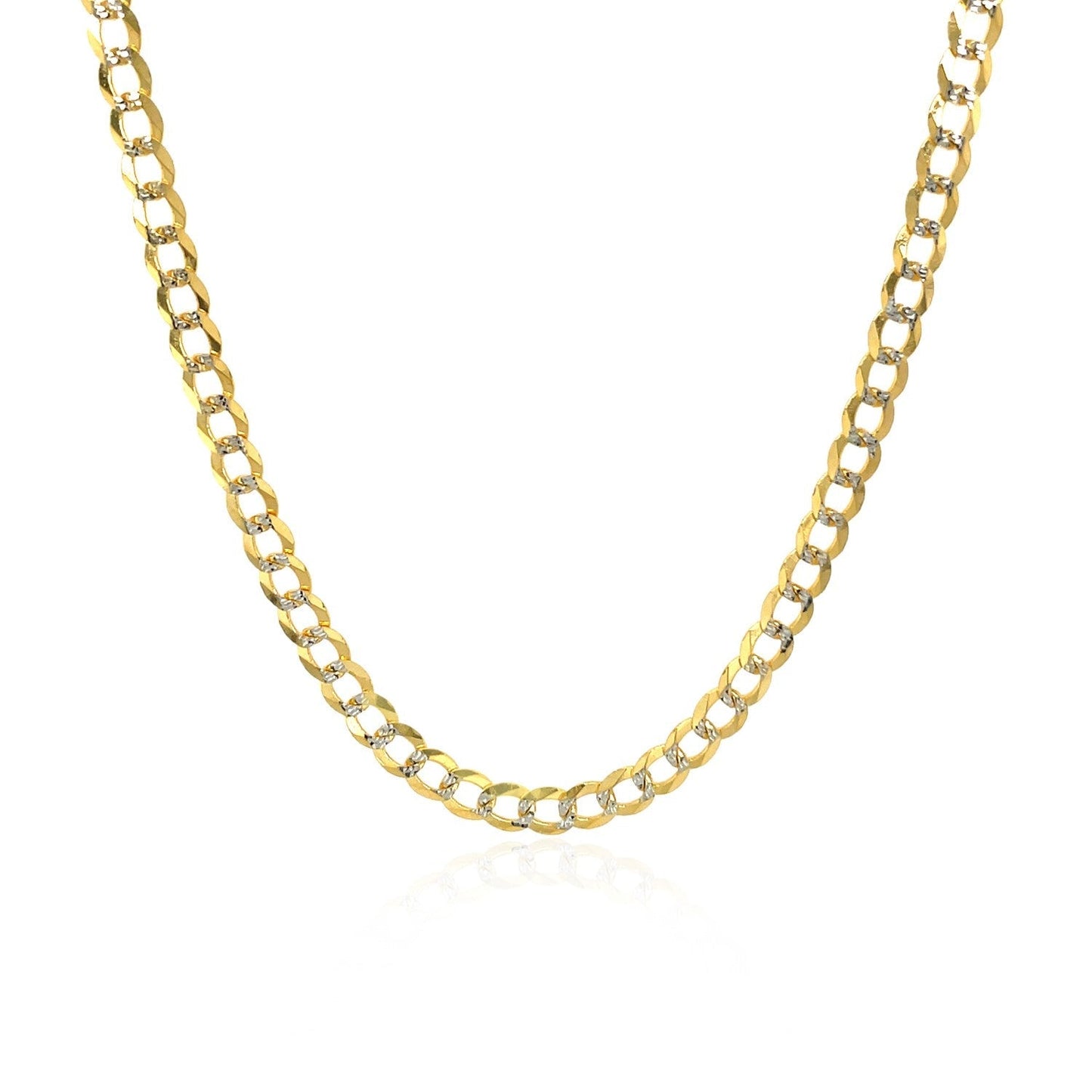 3.2 mm 14k Two Tone Gold Pave Curb Chain Bids.com