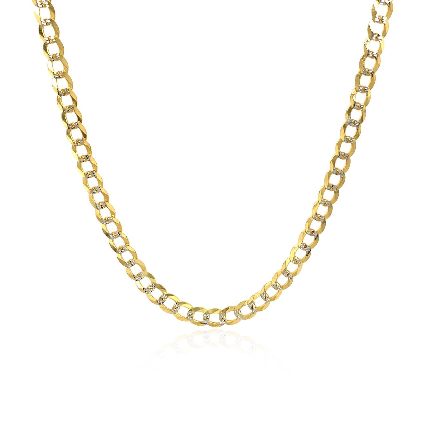 3.2 mm 14k Two Tone Gold Pave Curb Chain Bids.com