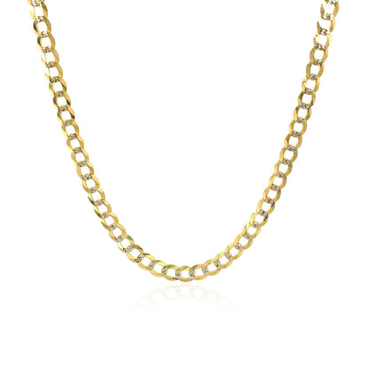 3.2 mm 14k Two Tone Gold Pave Curb Chain Bids.com