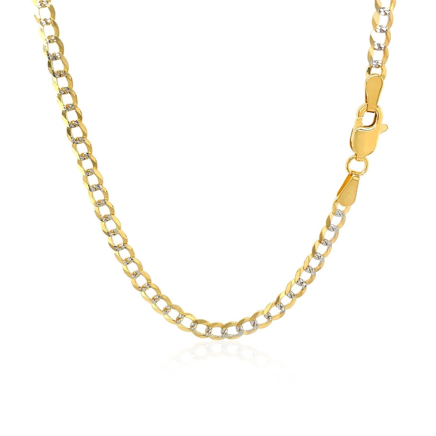 3.2 mm 14k Two Tone Gold Pave Curb Chain Bids.com