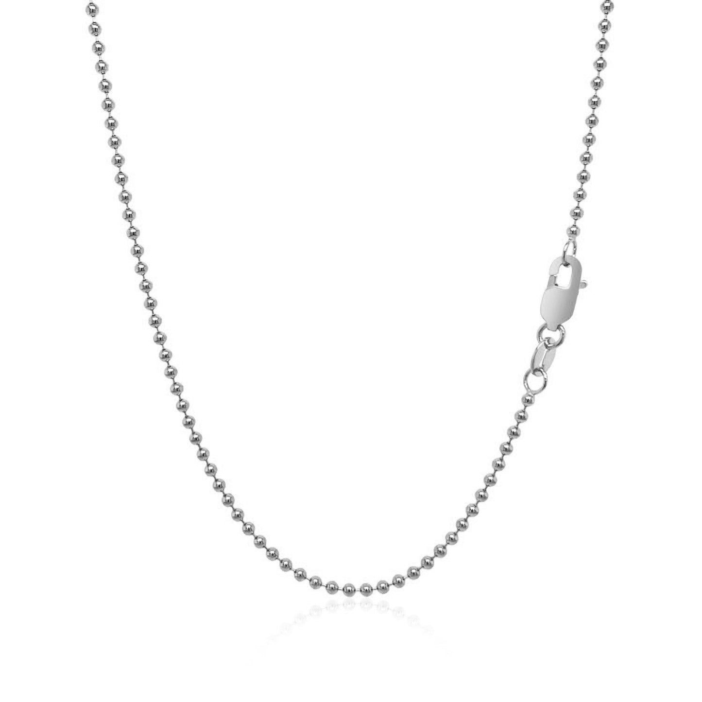 14k White Gold Bead Chain 1.5mm Bids.com