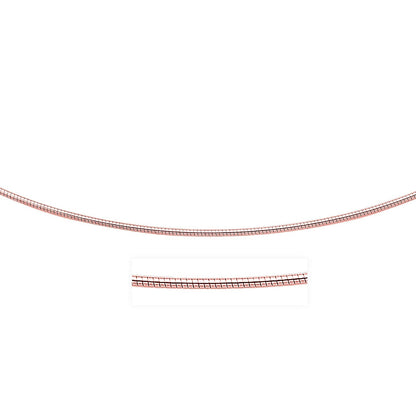 14k Rose Gold Necklace in a Round Omega Chain Style Bids.com