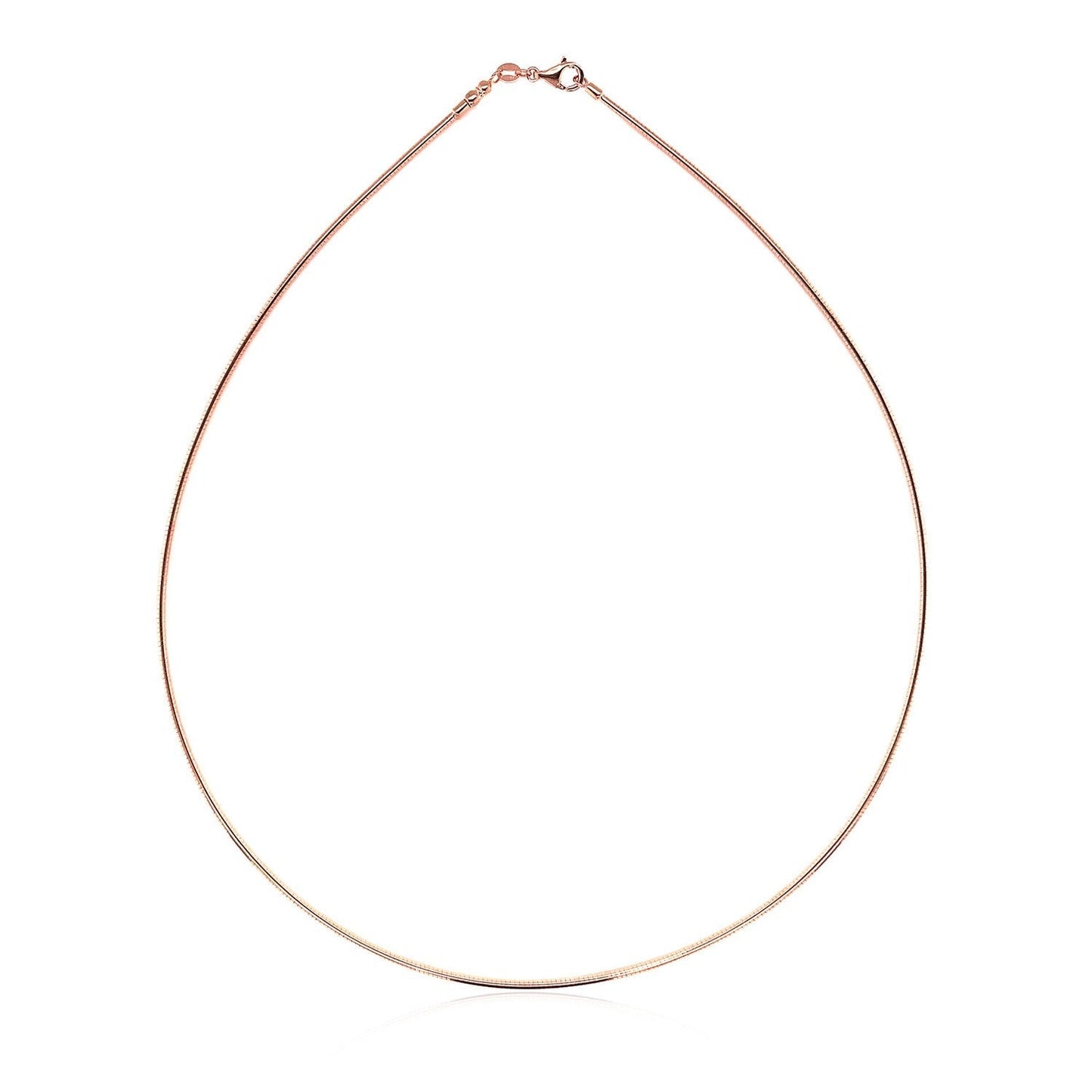 14k Rose Gold Necklace in a Round Omega Chain Style Bids.com