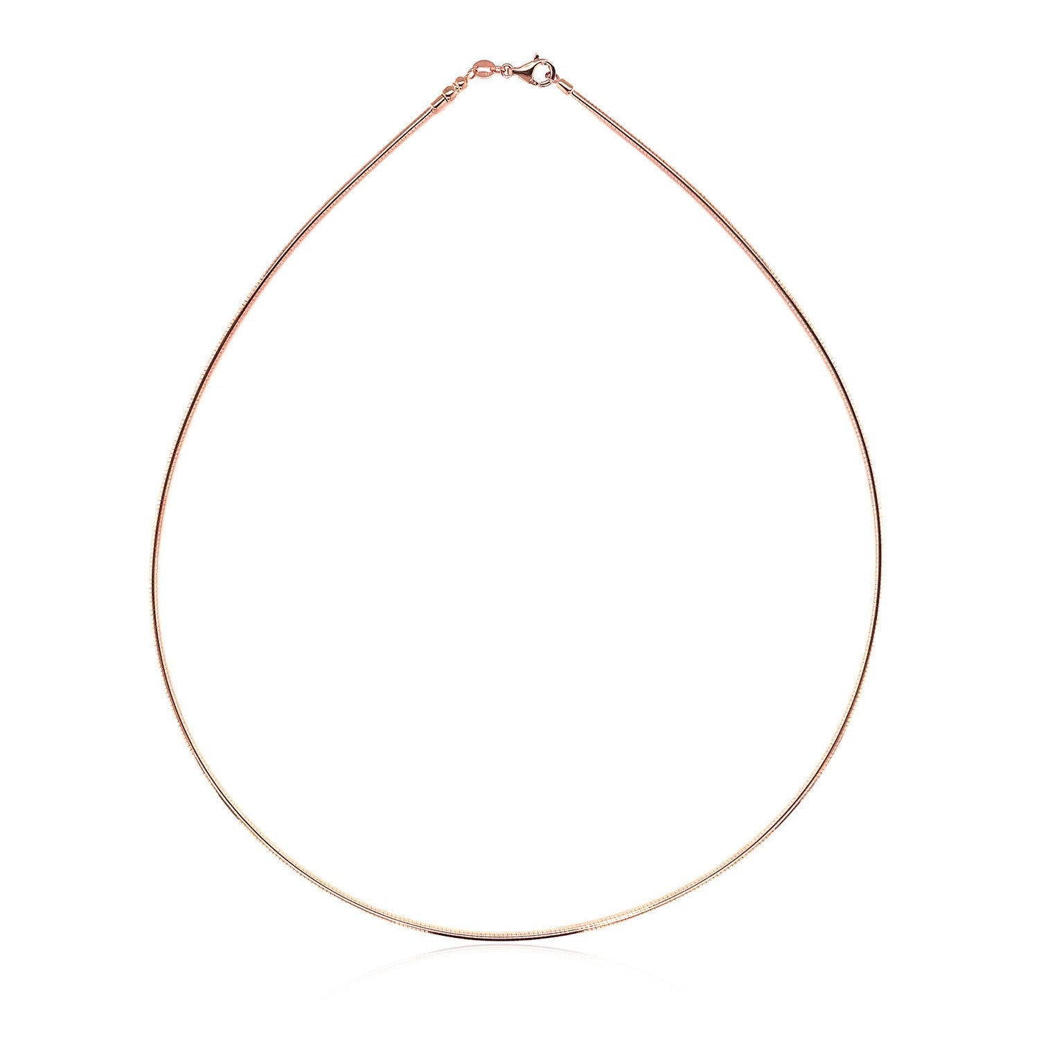 14k Rose Gold Necklace in a Round Omega Chain Style Bids.com