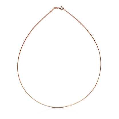 14k Rose Gold Necklace in a Round Omega Chain Style Bids.com