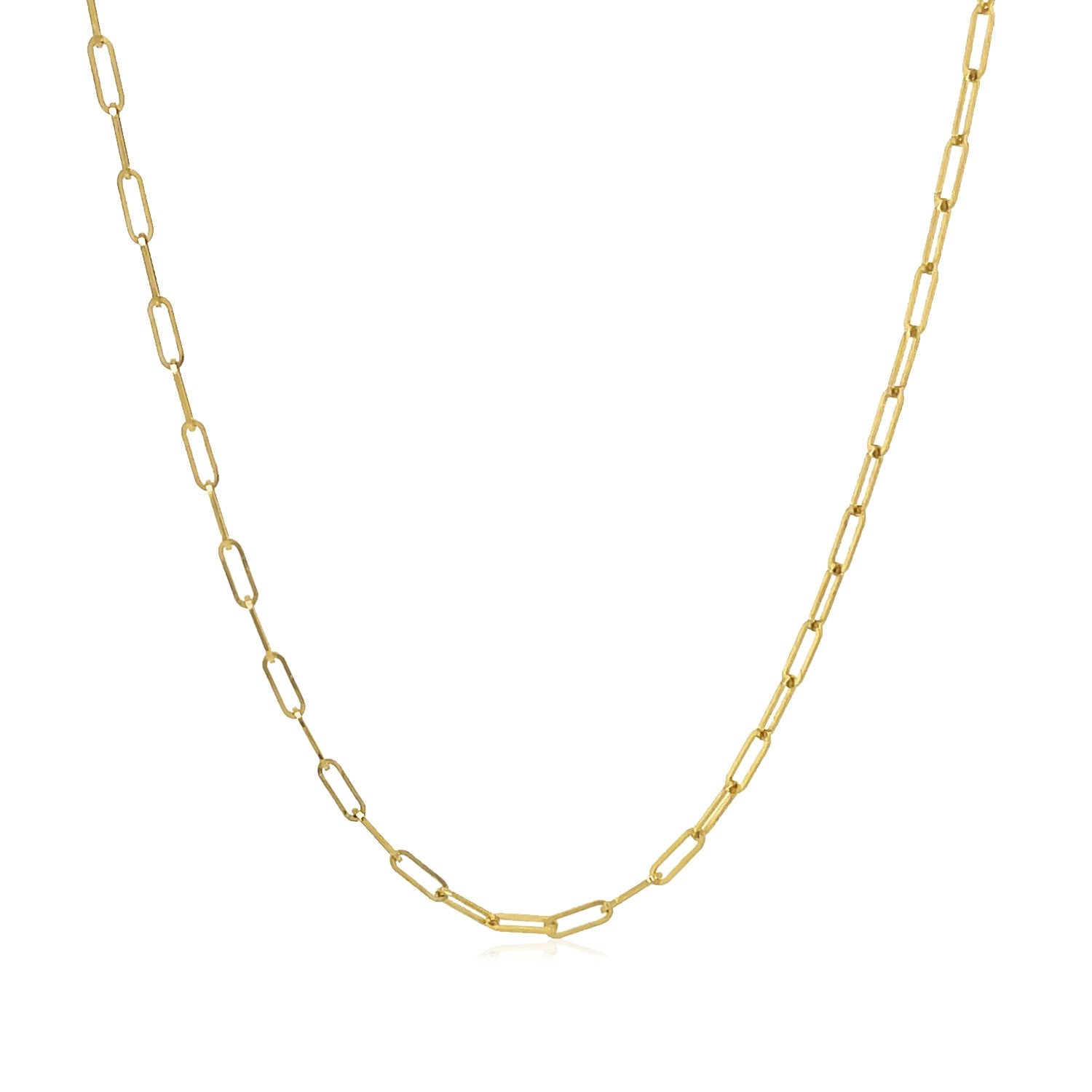 14K Yellow Gold Fine Paperclip Chain (1.5mm) Bids.com