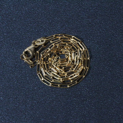 14K Yellow Gold Fine Paperclip Chain (1.5mm) Bids.com
