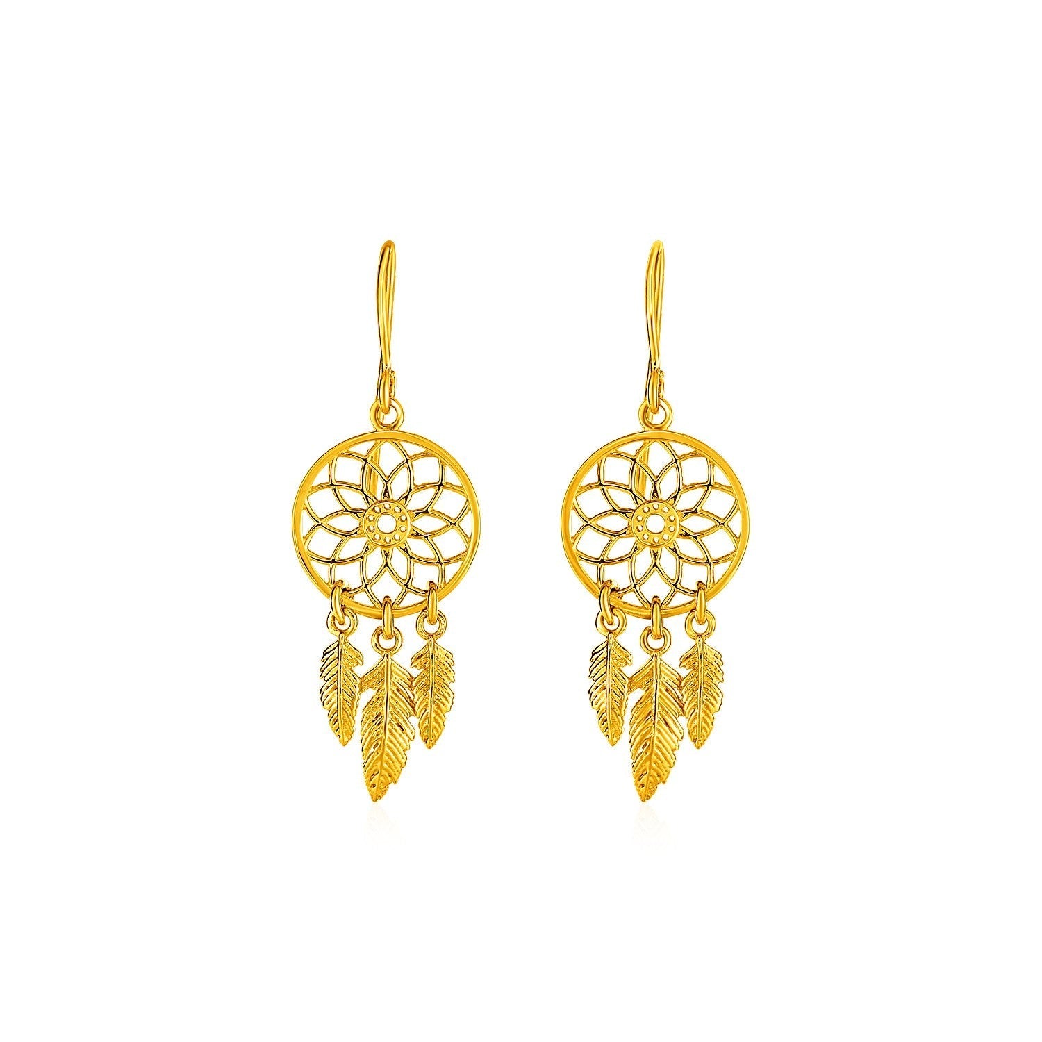 Dream Catcher Earrings in 14k Yellow Gold Bids.com