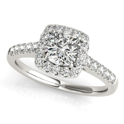 14k White Gold Square Outer Shape Round Diamond Engagement Ring (3/4 cttw) Bids.com