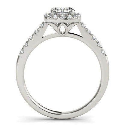 14k White Gold Square Outer Shape Round Diamond Engagement Ring (3/4 cttw) Bids.com