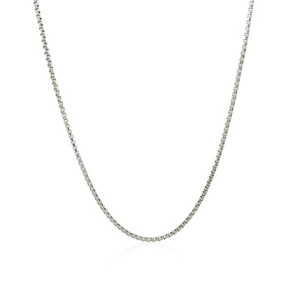 Sterling Silver Rhodium Plated Round Box Chain 1.3mm Bids.com