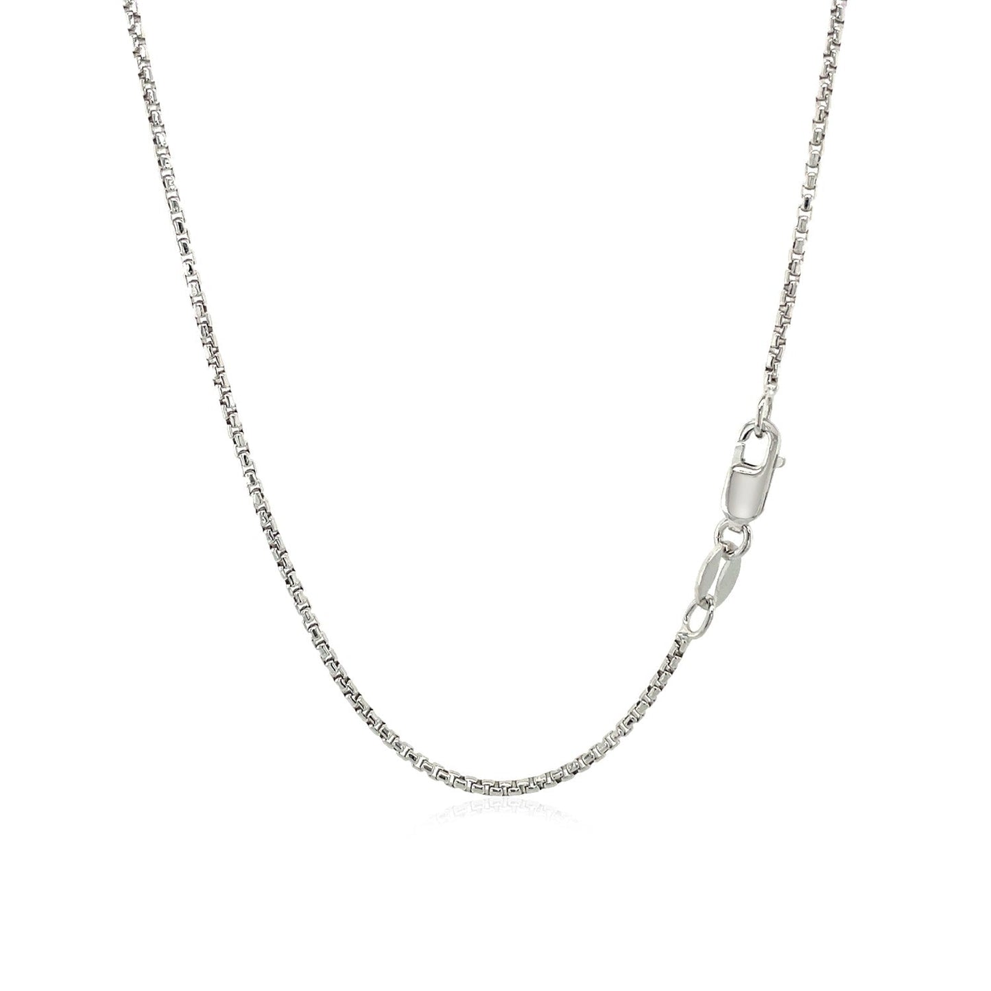Sterling Silver Rhodium Plated Round Box Chain 1.3mm Bids.com