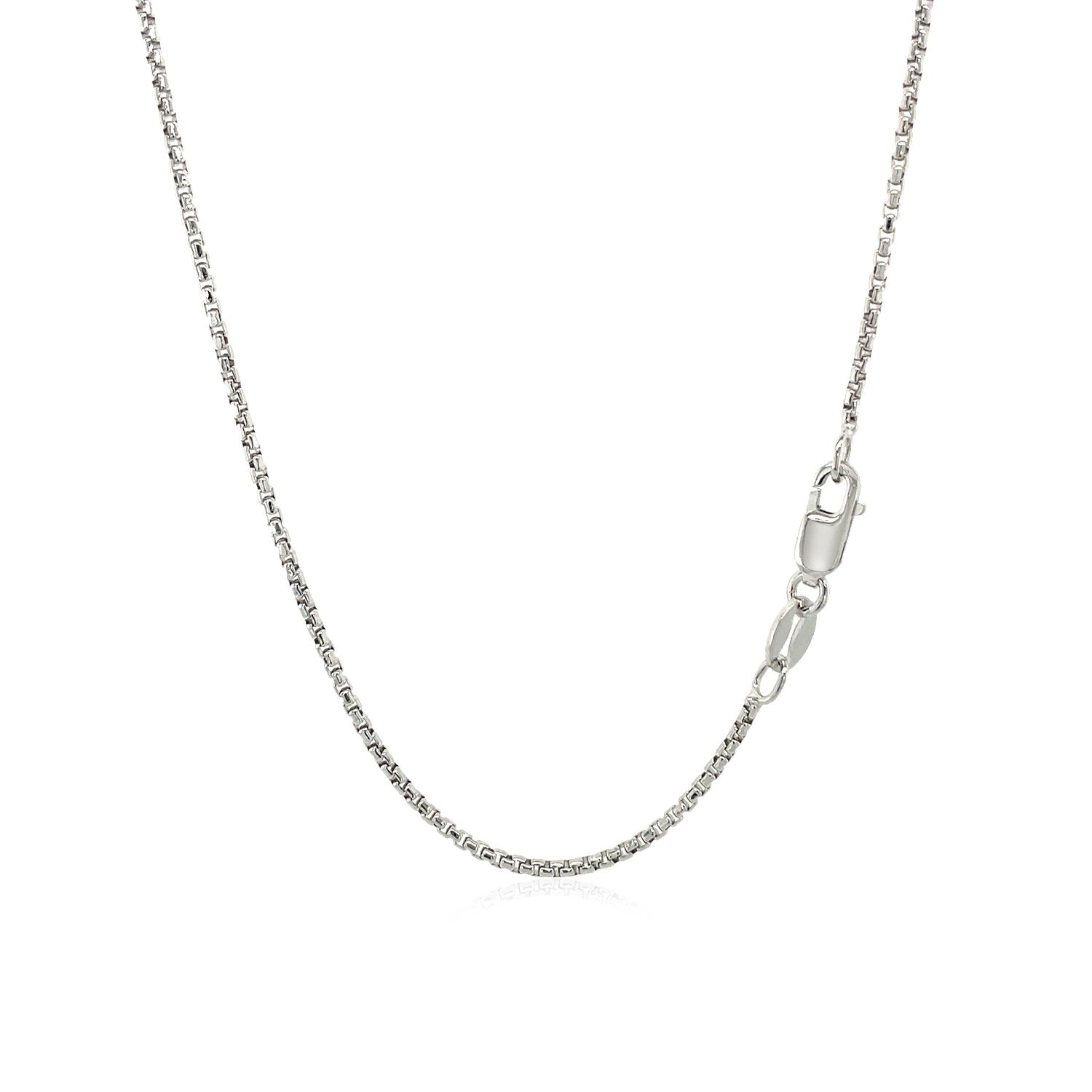 Sterling Silver Rhodium Plated Round Box Chain 1.3mm Bids.com