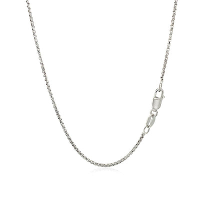 Sterling Silver Rhodium Plated Round Box Chain 1.3mm Bids.com