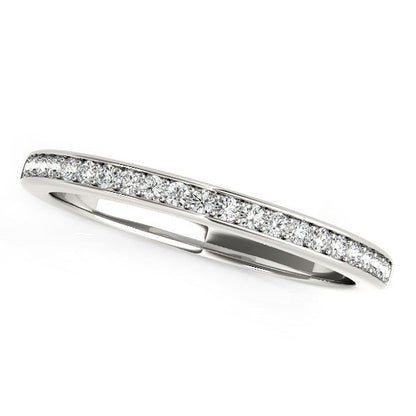 14k White Gold Classic Style Diamond Wedding Band (1/5 cttw) Bids.com
