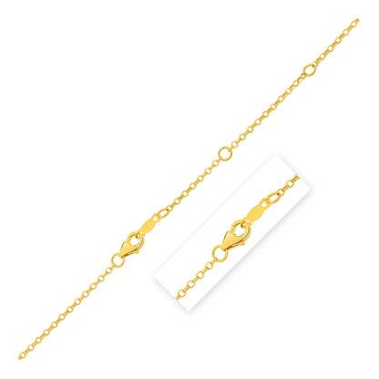 Double Extendable Cable Chain in 14k Yellow Gold (1.40 mm) Bids.com