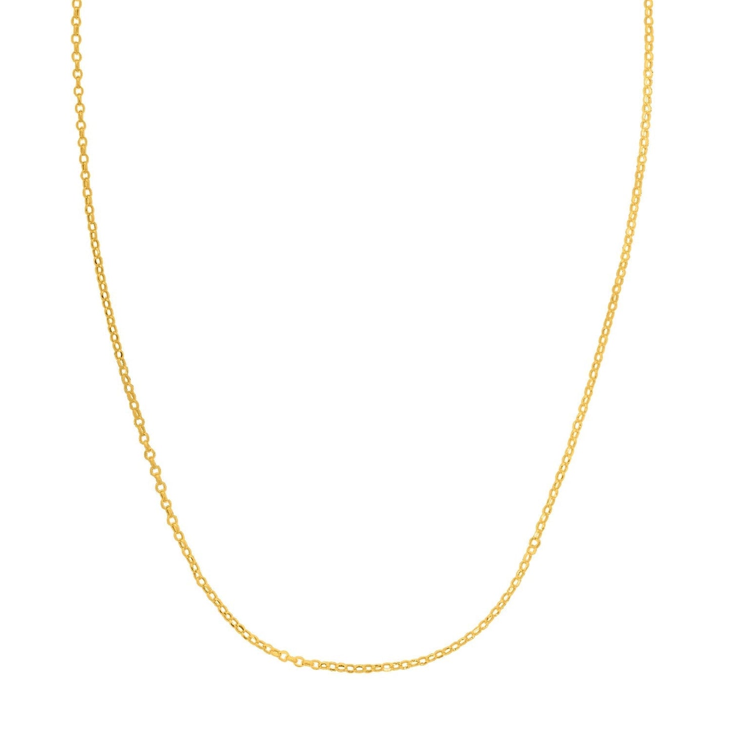 Double Extendable Cable Chain in 14k Yellow Gold (1.40 mm) Bids.com