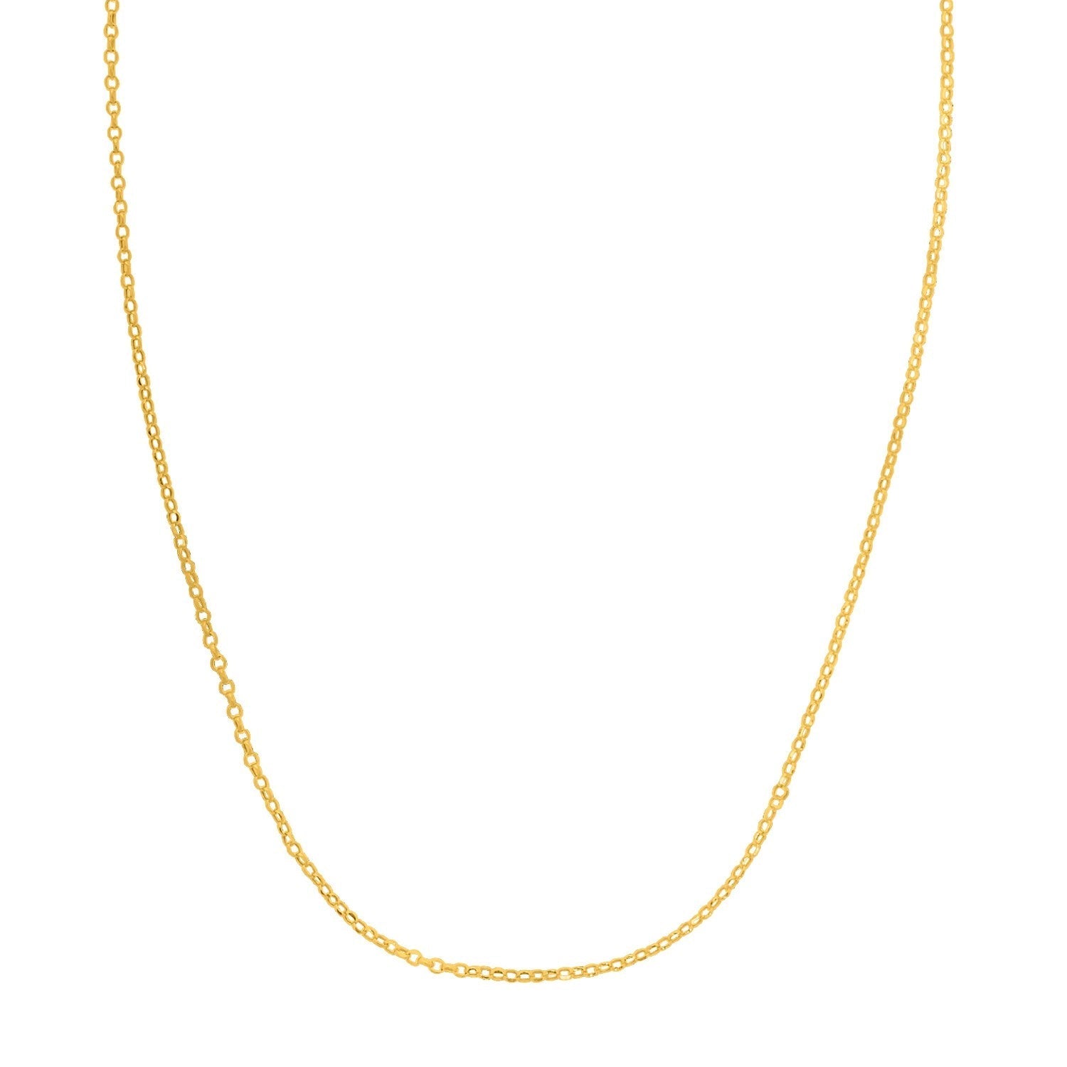 Double Extendable Cable Chain in 14k Yellow Gold (1.40 mm) Bids.com