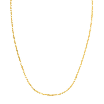 Double Extendable Cable Chain in 14k Yellow Gold (1.40 mm) Bids.com