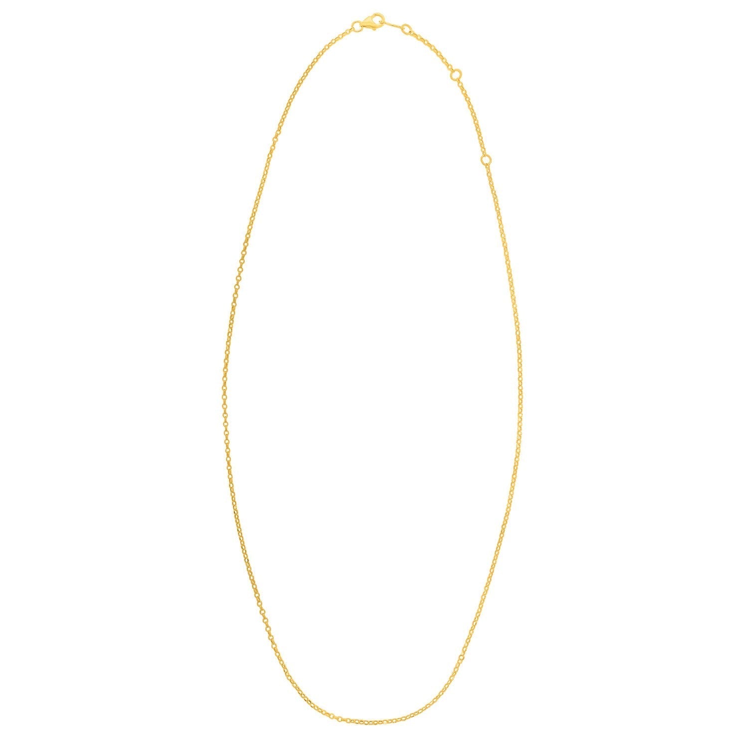 Double Extendable Cable Chain in 14k Yellow Gold (1.40 mm) Bids.com