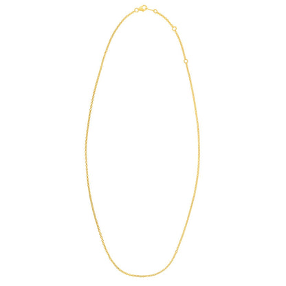Double Extendable Cable Chain in 14k Yellow Gold (1.40 mm) Bids.com