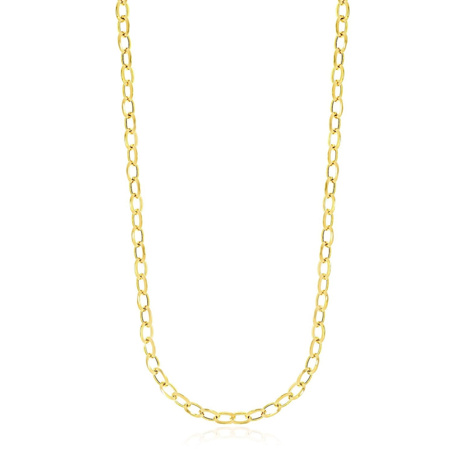 14k Yellow Gold Cable Chain Style Polished Necklace Bids.com