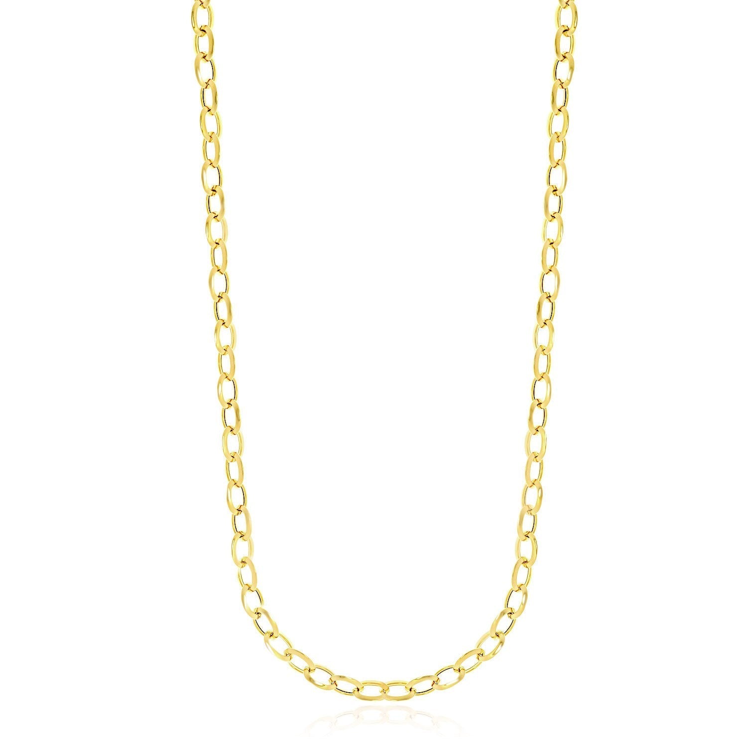 14k Yellow Gold Cable Chain Style Polished Necklace Bids.com