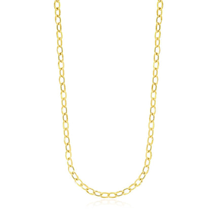 14k Yellow Gold Cable Chain Style Polished Necklace Bids.com