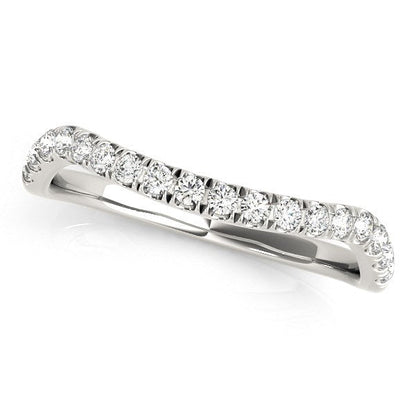14k White Gold Curved Design Diamond Wedding Band (1/4 cttw) Bids.com