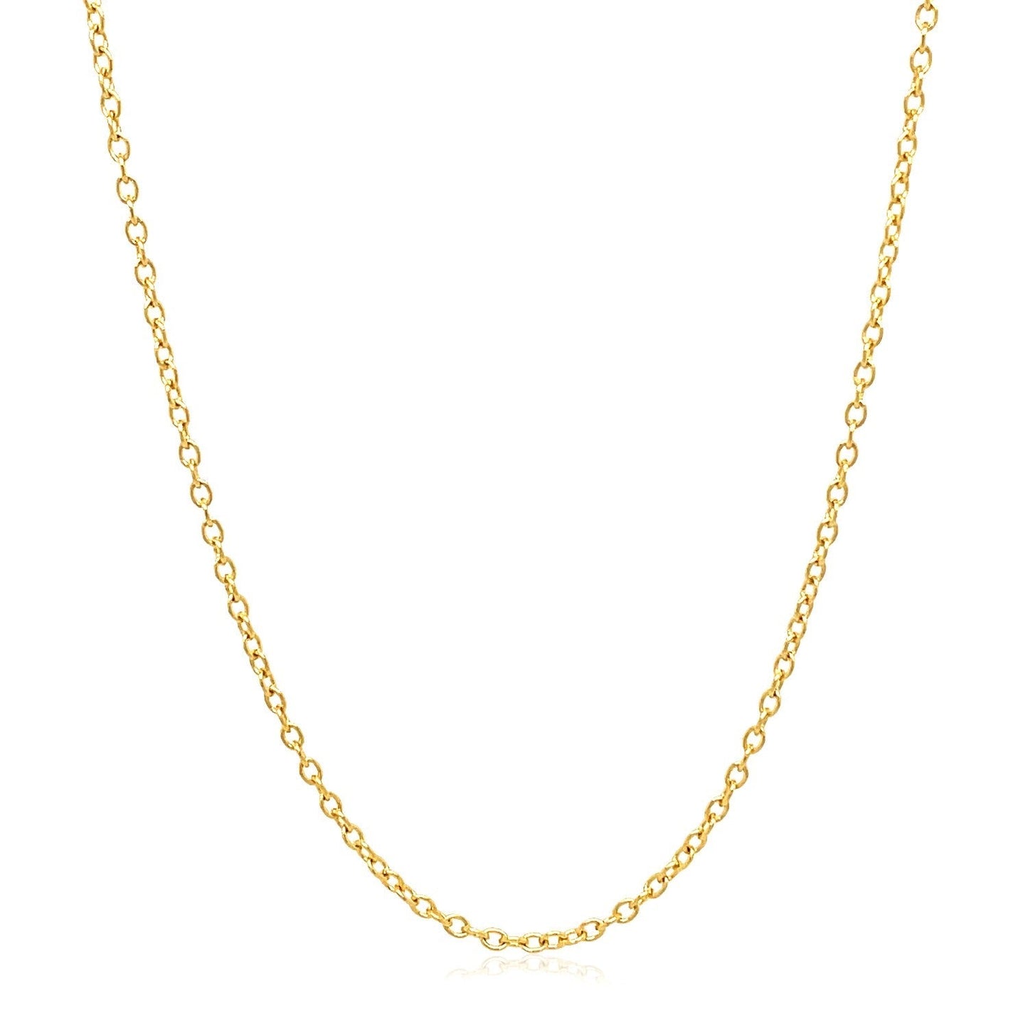 18k Yellow Gold Round Cable Link Chain 1.5mm Bids.com