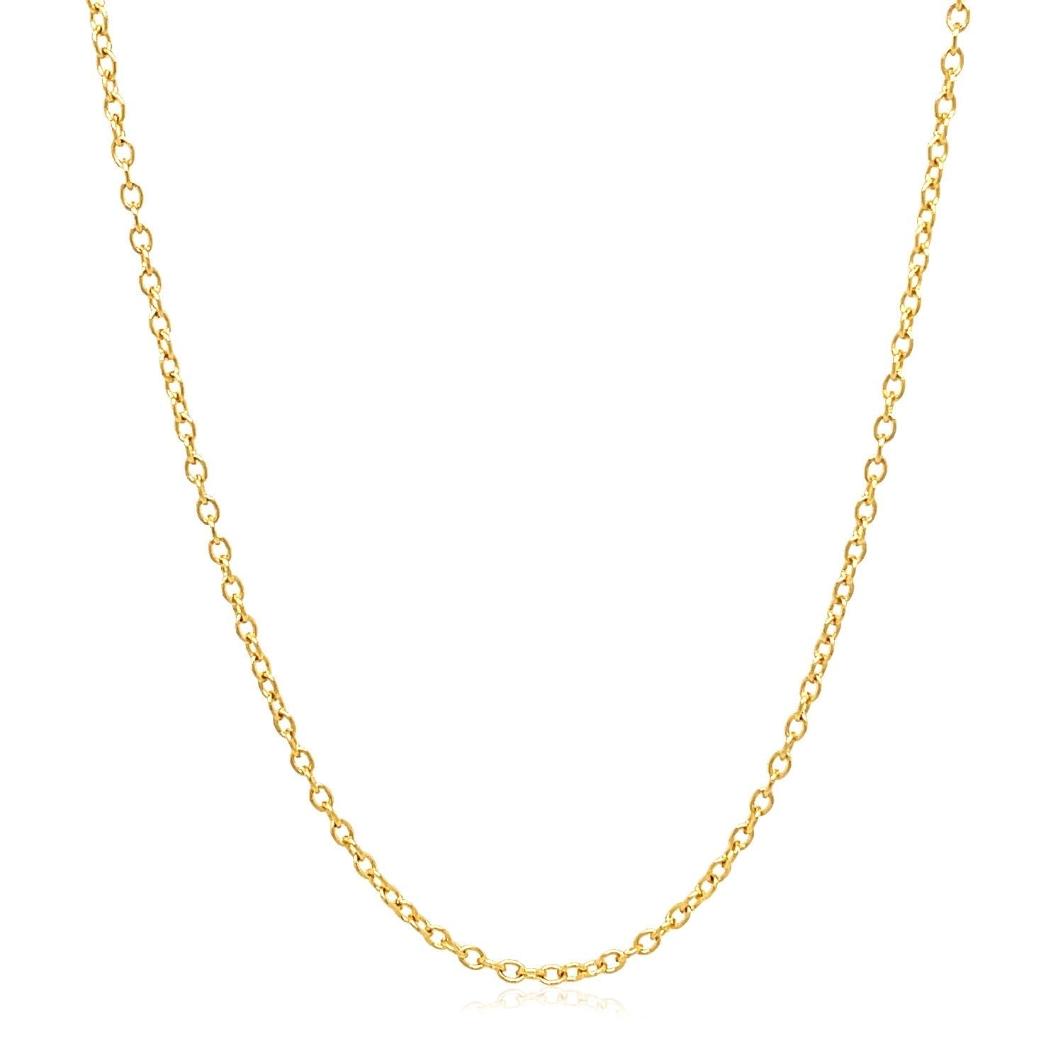 18k Yellow Gold Round Cable Link Chain 1.5mm Bids.com