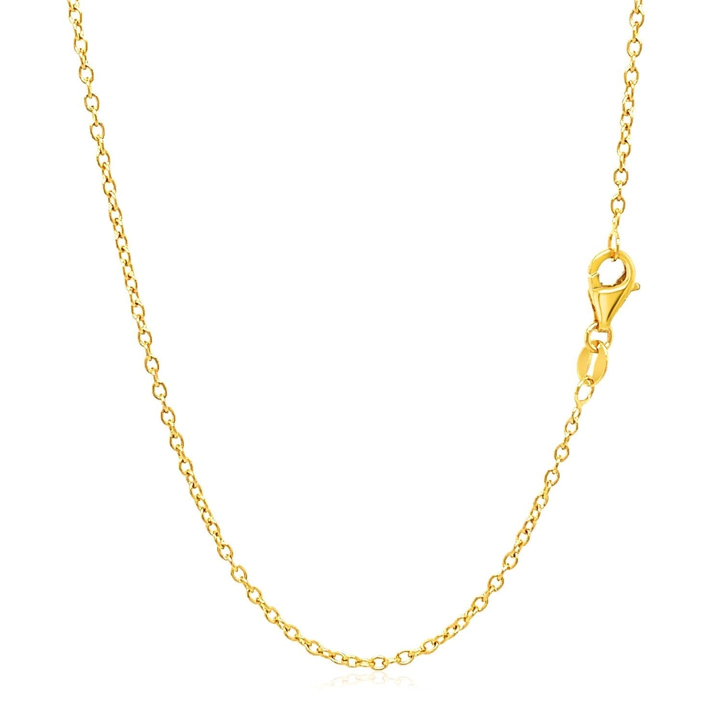 18k Yellow Gold Round Cable Link Chain 1.5mm Bids.com