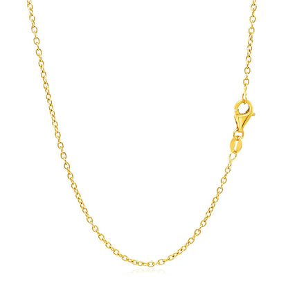 18k Yellow Gold Round Cable Link Chain 1.5mm Bids.com