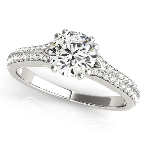 14k White Gold Double Prong Multirow Band Diamond Engagement Ring (1 1/8 cttw) Bids.com