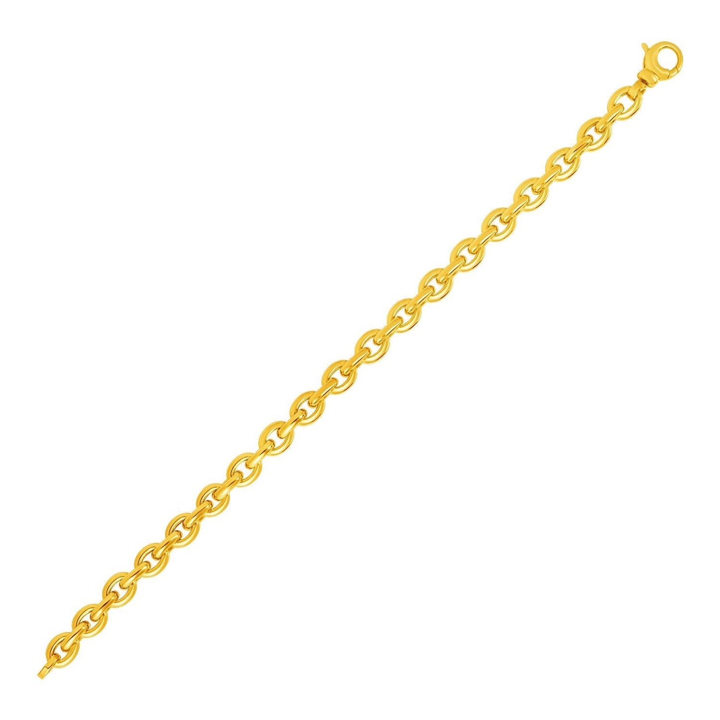 14k Yellow Gold Polished Oval Link Bracelet Bids.com