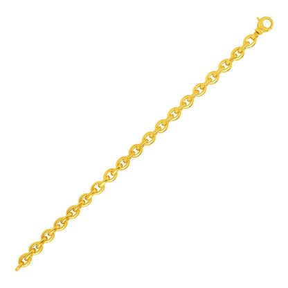 14k Yellow Gold Polished Oval Link Bracelet Bids.com