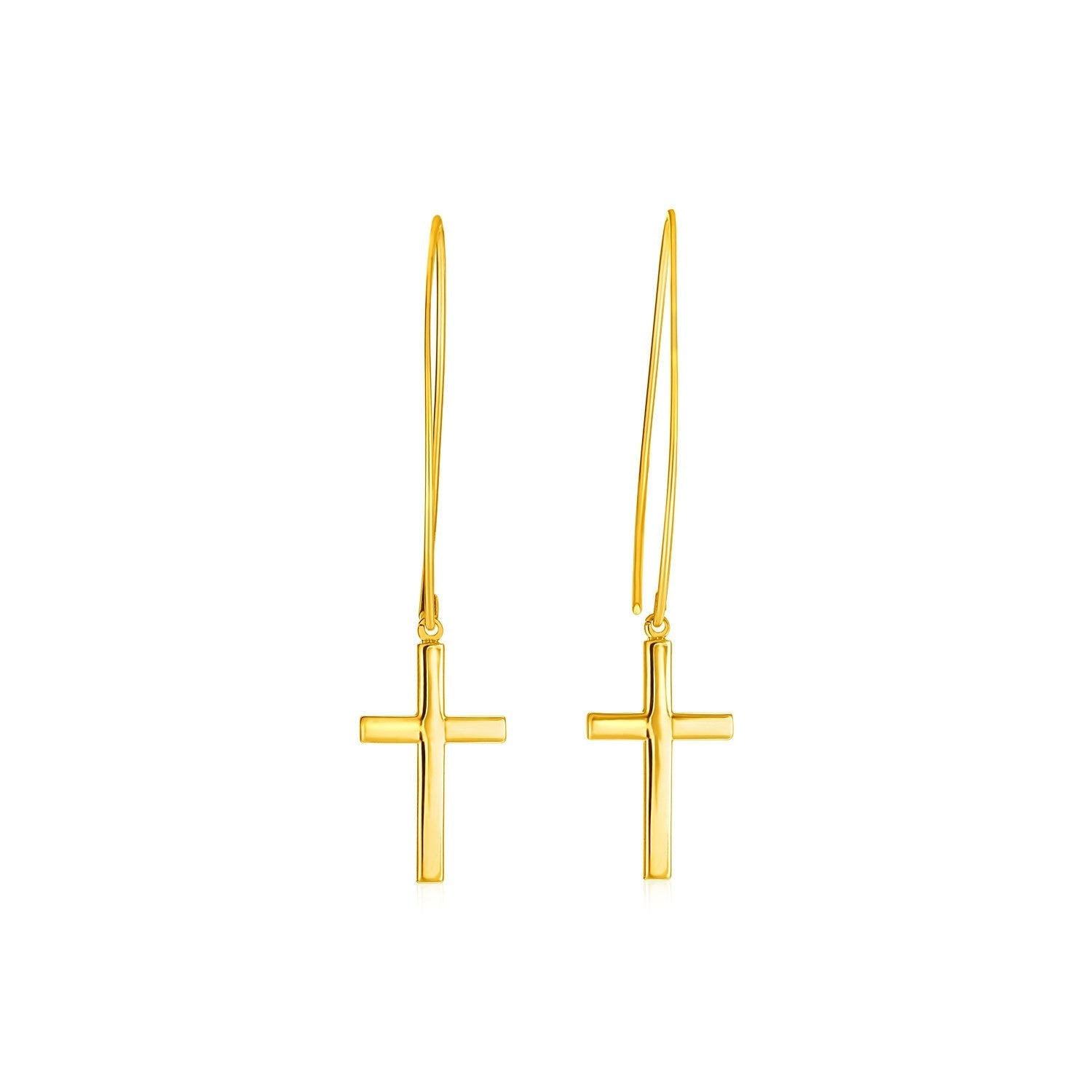 14k Yellow Gold Dangle Cross Earrings Bids.com