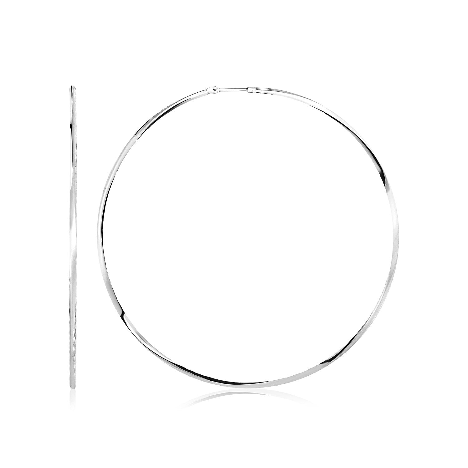 Sterling Silver Large Polished Round Hoop Earrings Bids.com