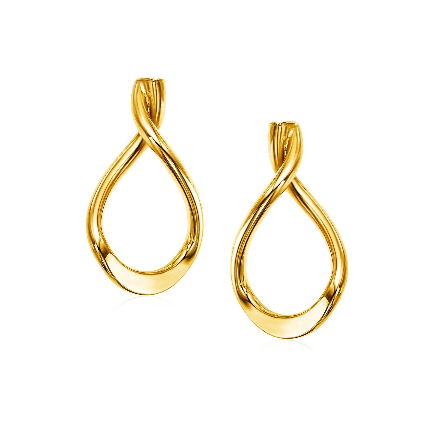 14k Yellow Gold Polished Tear Drop Earrings Bids.com
