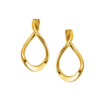 14k Yellow Gold Polished Tear Drop Earrings Bids.com