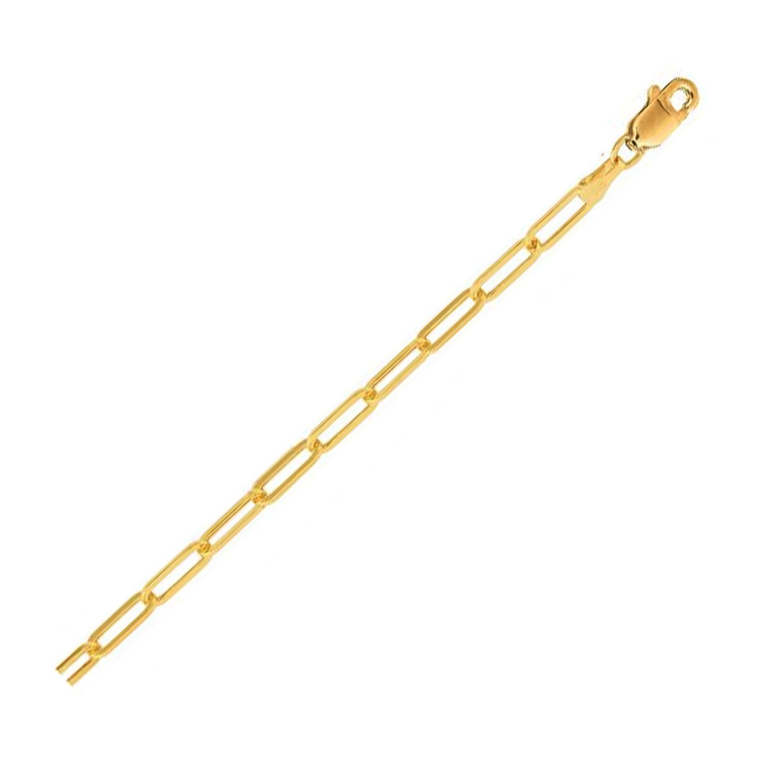 14K Yellow Gold Lite Paperclip Anklet (3.2mm) Bids.com