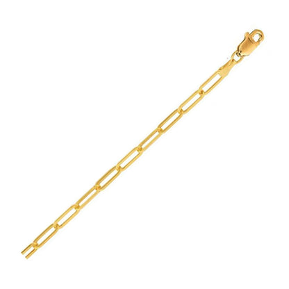 14K Yellow Gold Lite Paperclip Anklet (3.2mm) Bids.com