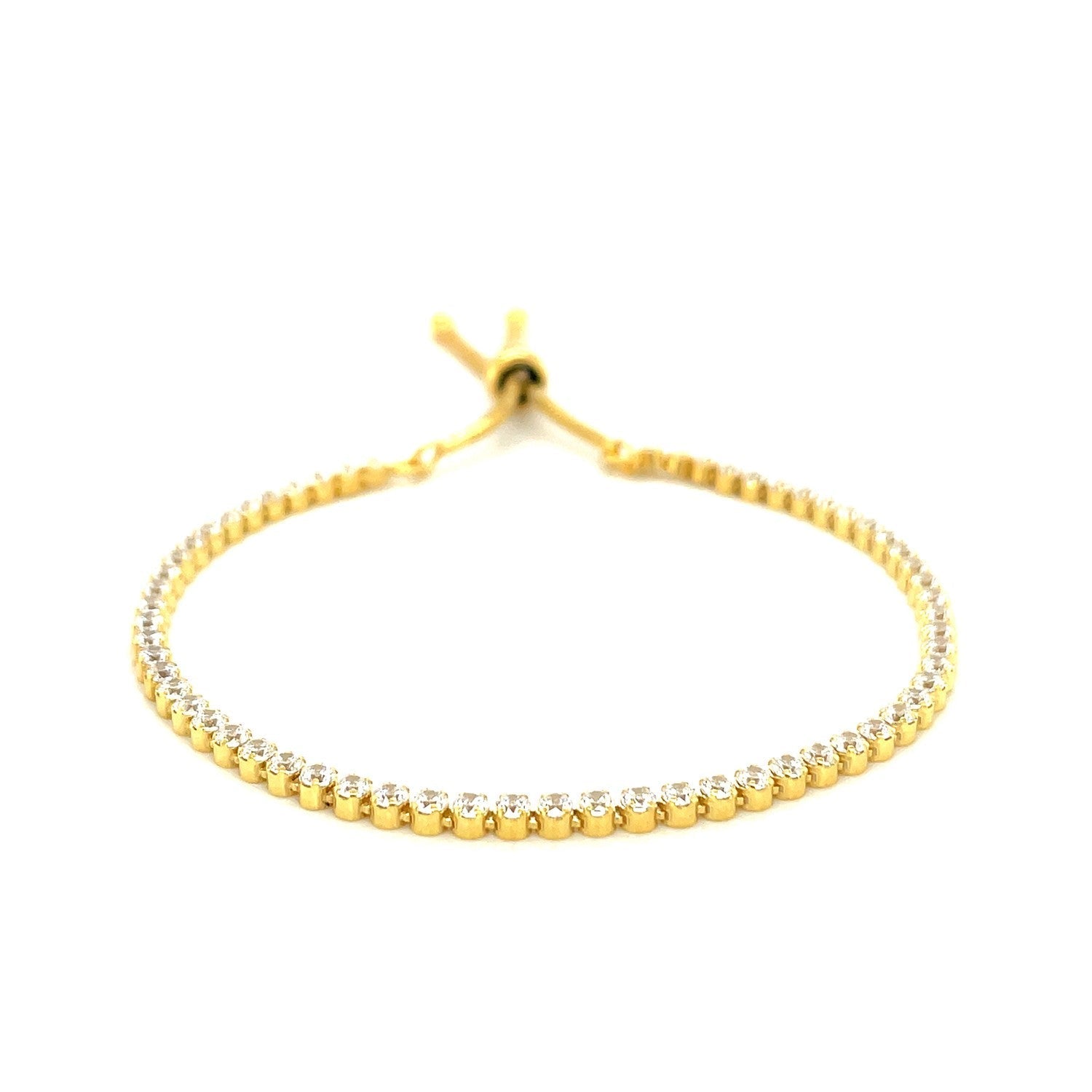 Adjustable Tennis Style Bracelet with Cubic Zirconia in Sterling Silver Bids.com